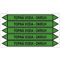 Značení potrubí, topná voda - okruh